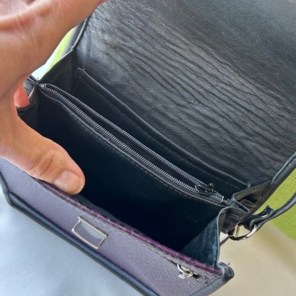 ROCHE LEATHER COMPANY Aubergine Purple Berkeley BAG - Picture 8 of 13